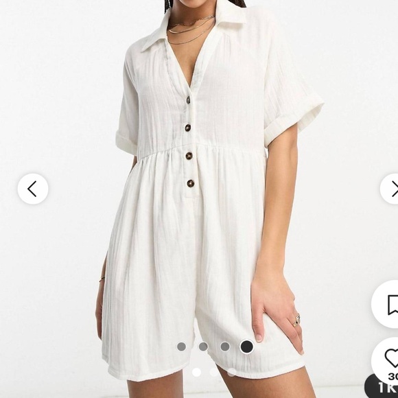 Vestique white Romper with Pockets - Picture 1 of 11